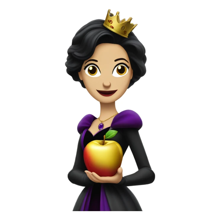 The Evil Queen Regina Mills from Once Upon A Time, holding a golden apple,smirking evily. sticker