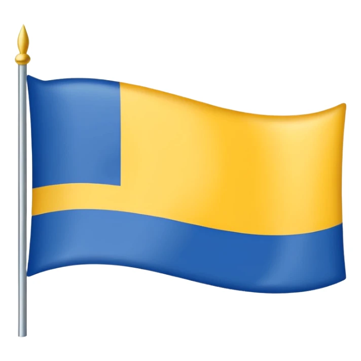 Un drapeu avec 3 couleurs a l'horizontal , le bleu en haut le blanc au centre et le jaune en bas  sticker