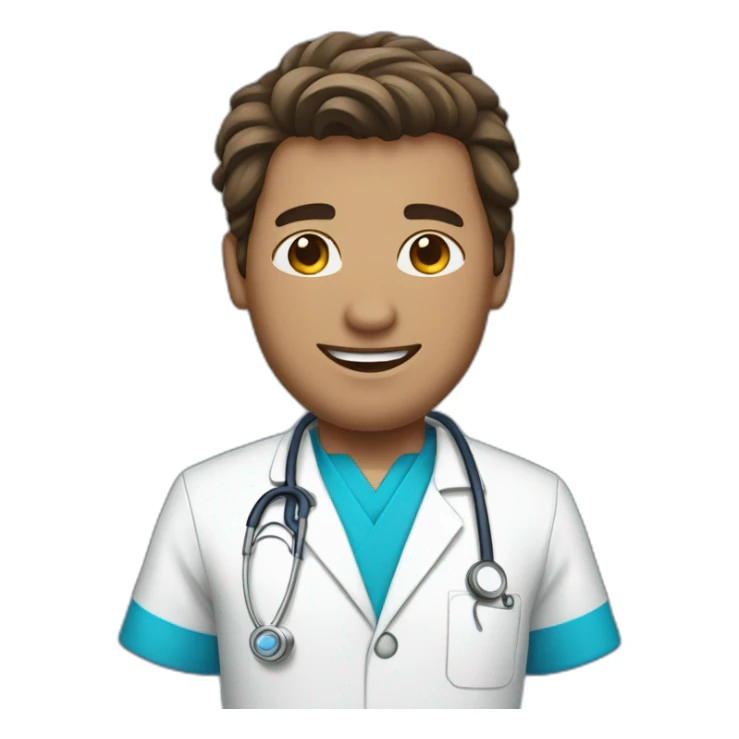 Male nurse in blue scrubsuit sticker