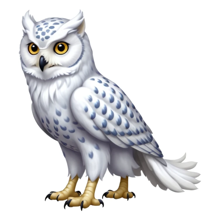 Realistic wild natural elegant pretty beautiful handsome shiny colorful furry 4-legged digitigrade snowy-owl-arctic-fox-snow-leopard-gryphon-griffin-albino-lion-fusion-hybrid-fursona-furry-animal-creature, full body, hyper-realism, long tufted tail sticker