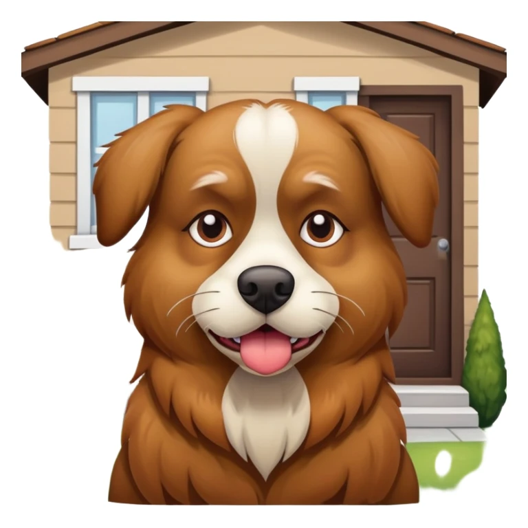 Ugly dog in front of a house sticker