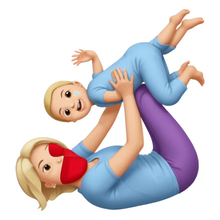 Mom holding baby upside down  sticker
