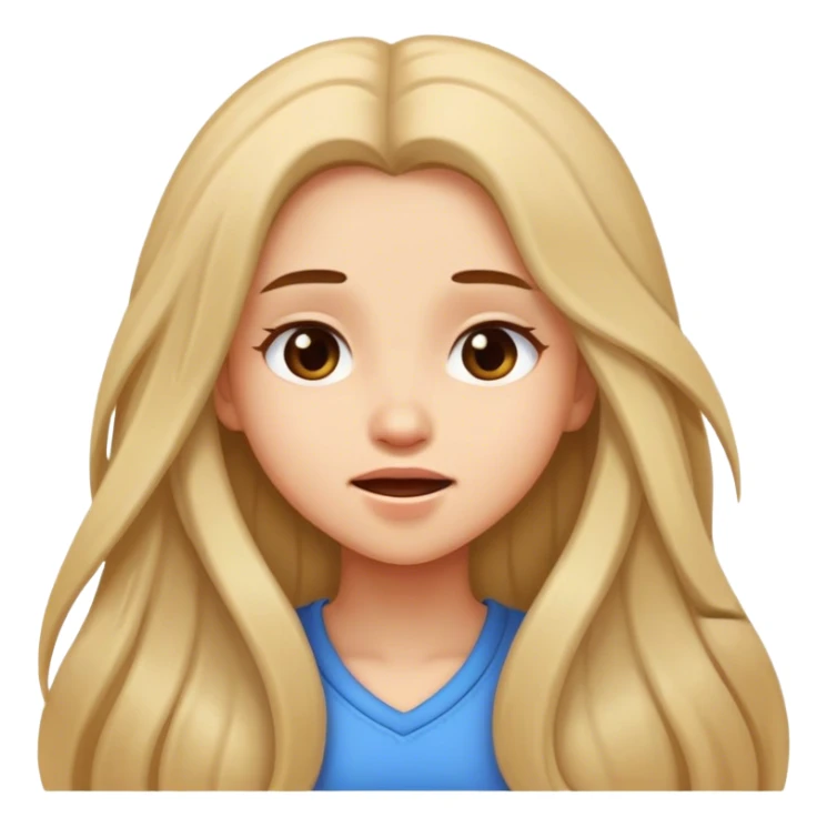 girl with long hair portrait cute sticker