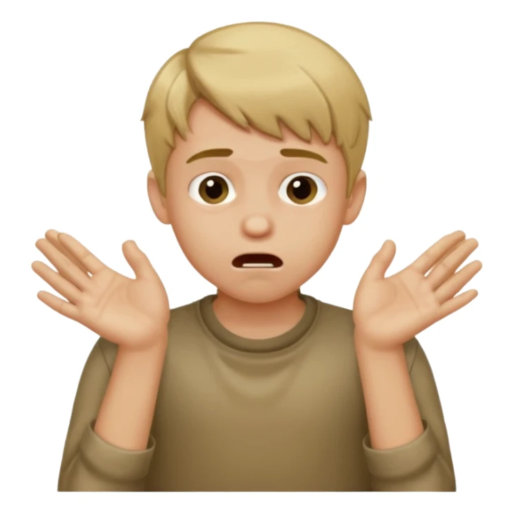 boy with dirty blonde hair choking himself with two hands sticker