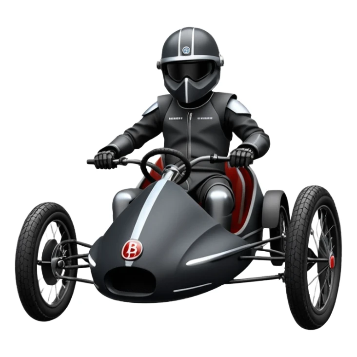 Dark Trooper’s Bugatti electric cyclekart with advanced rugged suspension and steering  sticker