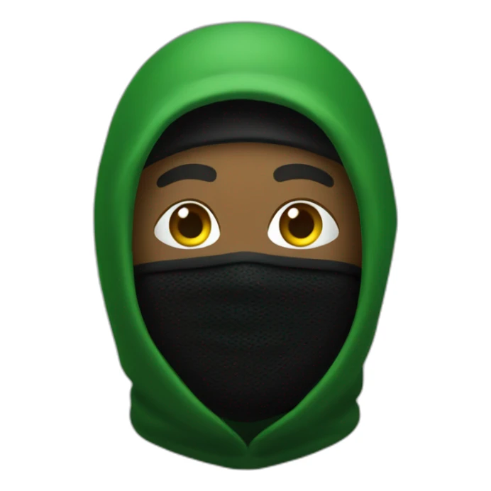 rapper with balaclava black and green sticker