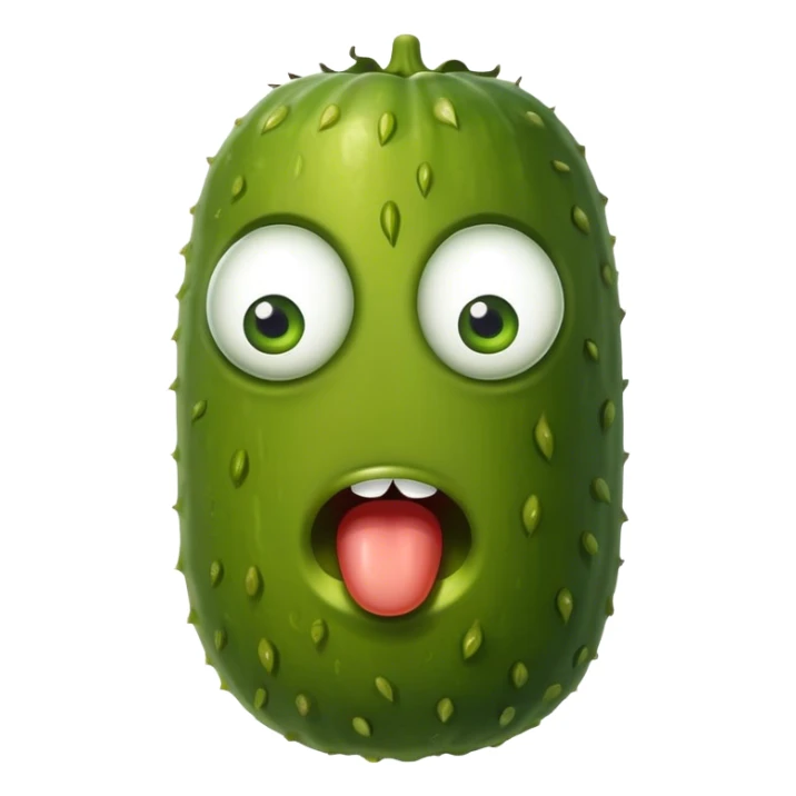 pickle with eyes and a mouth, staring menacingly sticker