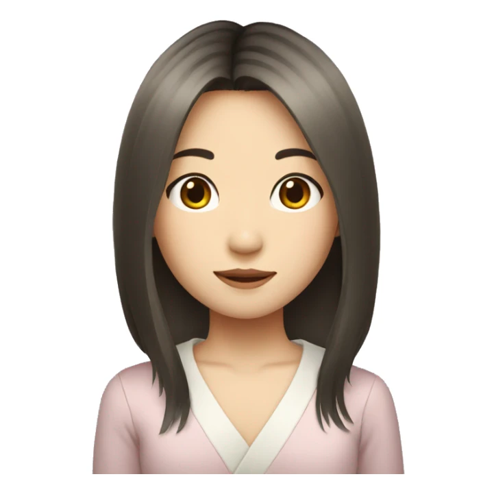 japanese girl with shoulder length hair sticker
