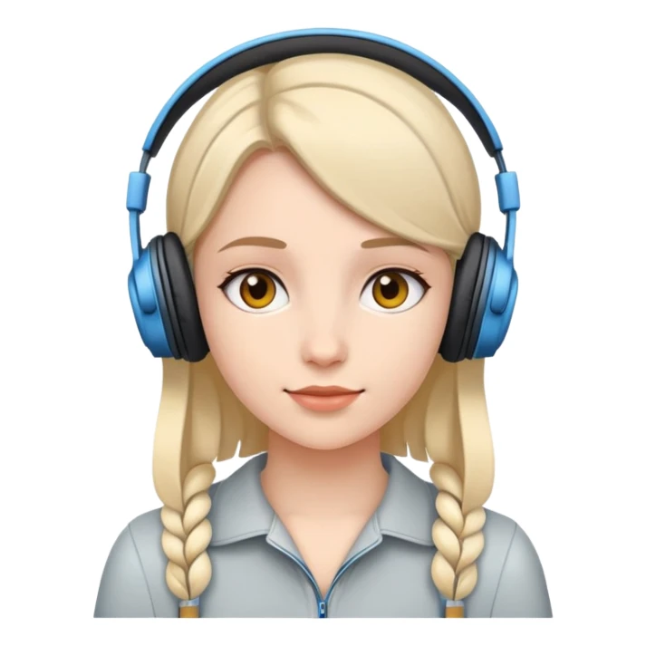 Girl wearing headphones sticker