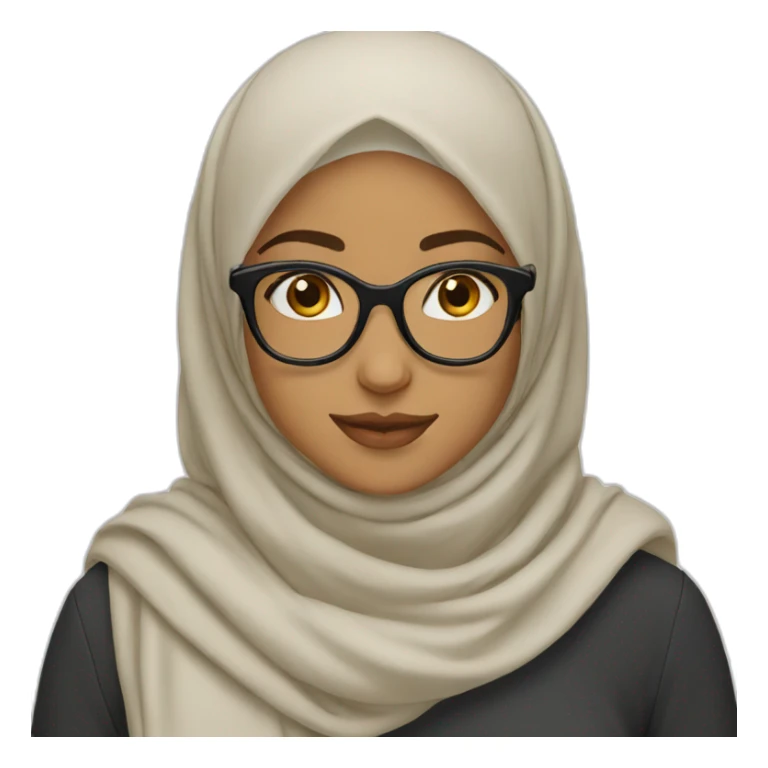hijabi girl with glasses sticker
