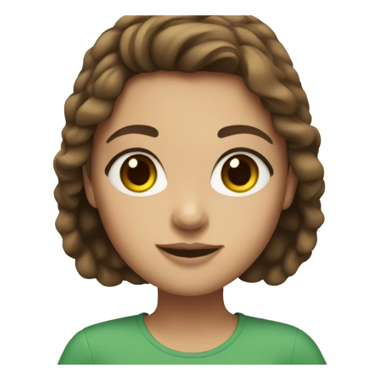 Girl with brown hair and green eyes sticker