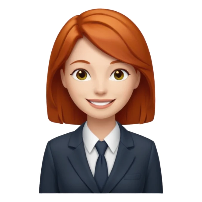 redhead woman with office look sticker