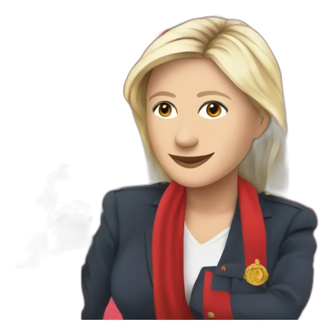 Marine Lepen avec un drapeau marocain  sticker