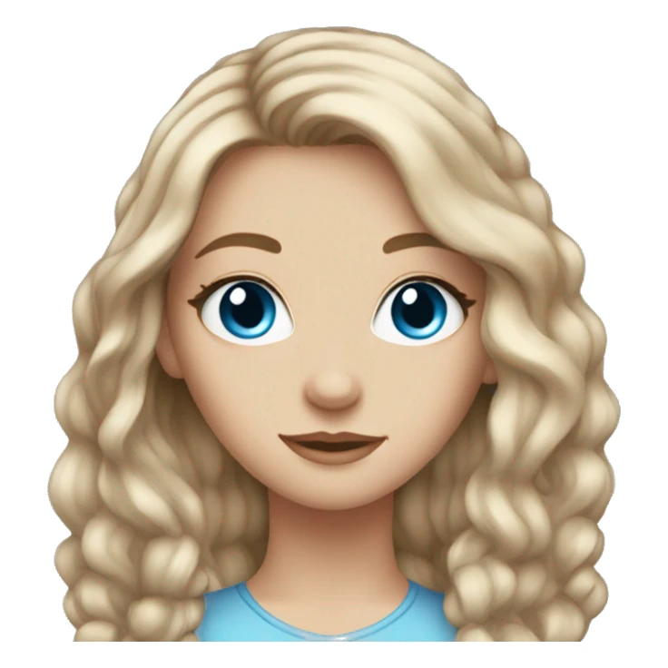stunning white girl light brown hair blue eyes sticker