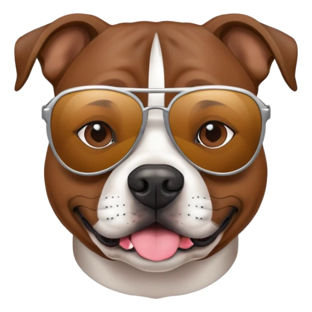 Staffy dog braun with sunglass sticker