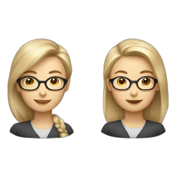 Profesora de matemáticas con gafas y calculadora, rubia y de pelo corto sticker