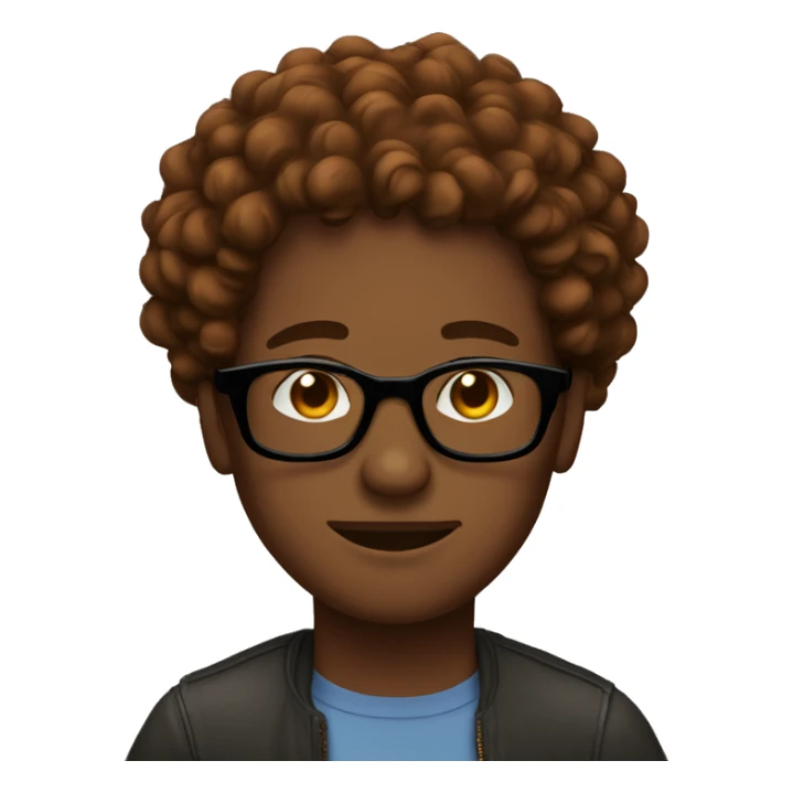 Brown skin black guy with curly ginger hair with glasses sticker