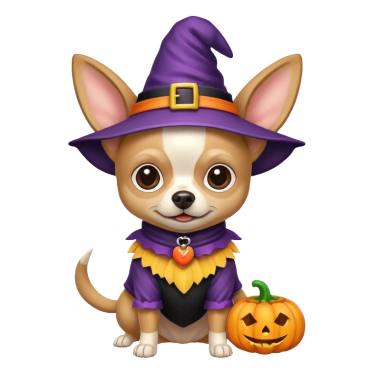 Chihuahua wearing a Halloween costume sticker