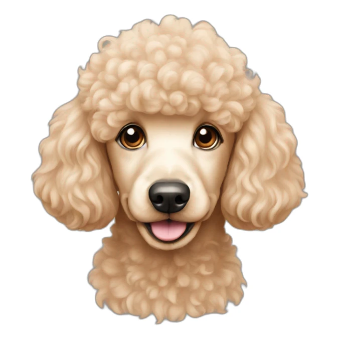 Face of poodle apricot sticker