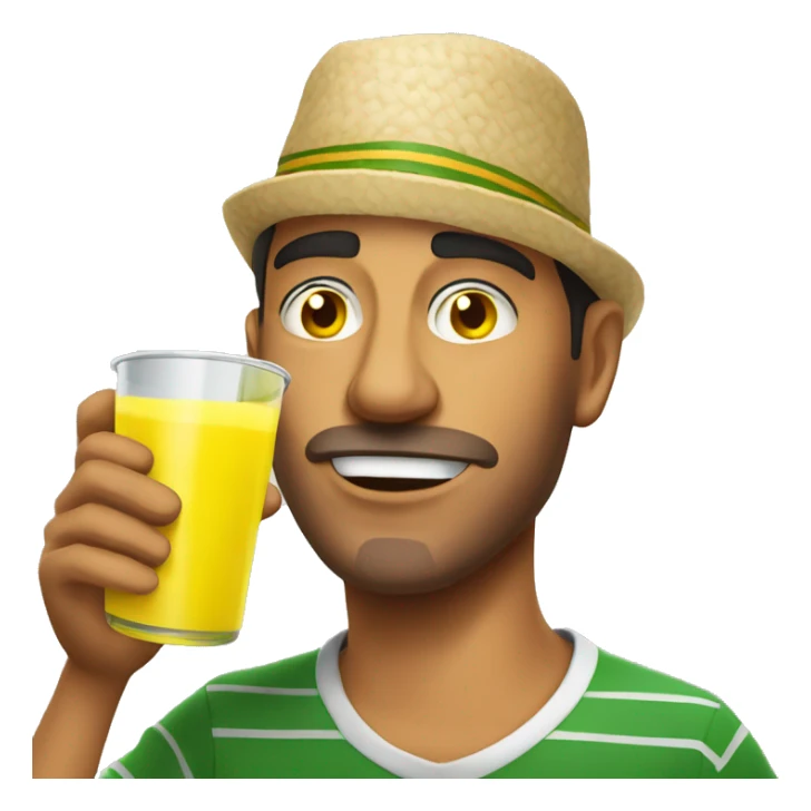extremely dehydrated mexican guy completely enjoying drinking yellow juice emoji sticker