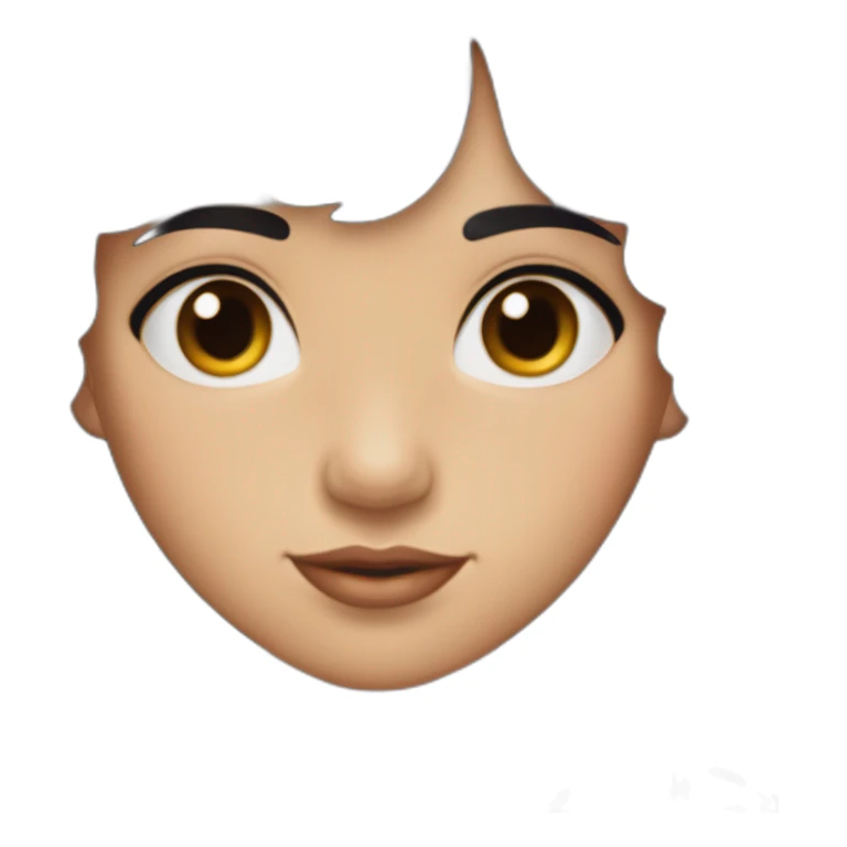 young woman with long dark violet hair that is wavy with bangs parted to the sides and dark brown eyes. She wears a sleeveless black flapper dress with a cross necklace sticker