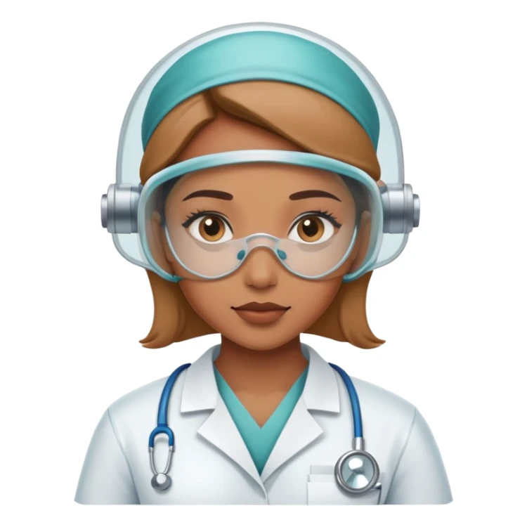 Light brown skin Medical girl sterilize tech sticker