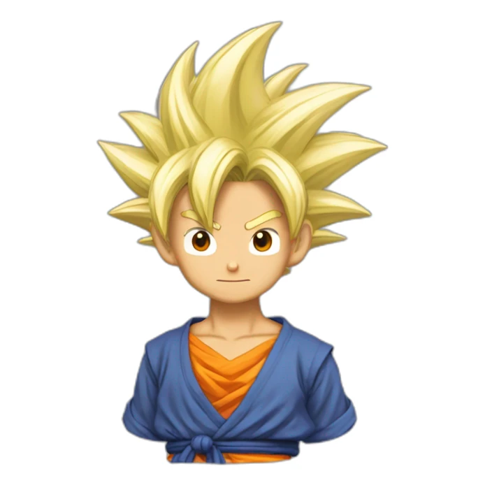 Haz un emoji con la cara de goku de dragón ball sticker