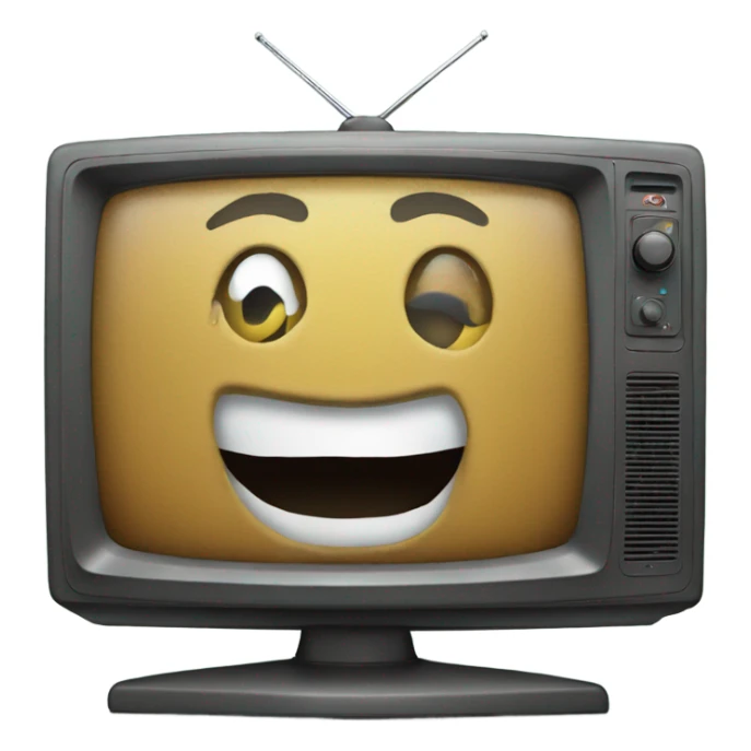 Tv with old Christmas film on sticker