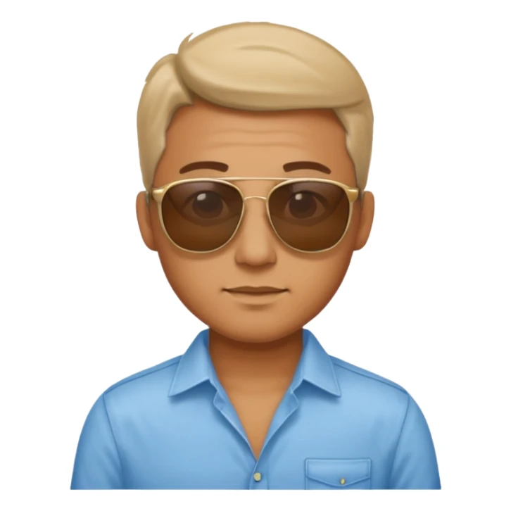 man with sunglasses and shirt sticker
