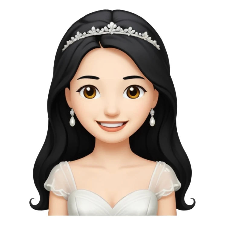 Our wedding day, bride has long black hair sticker