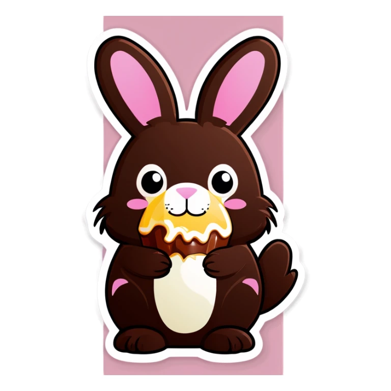 Chocolate cream filled bunny sticker