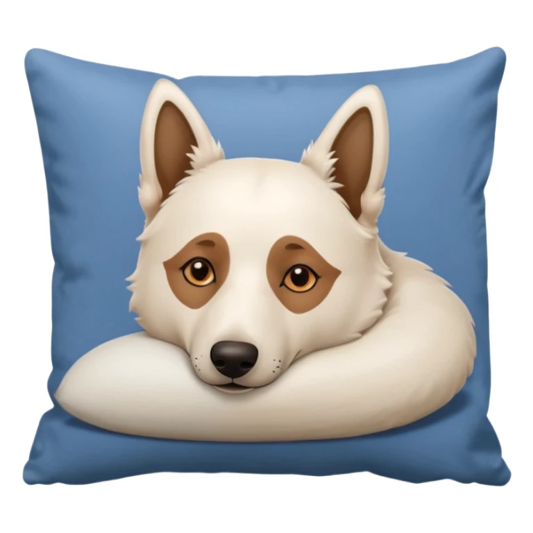 White Belgian shepherd dog with Brown eyes sleeping On a pillow sticker