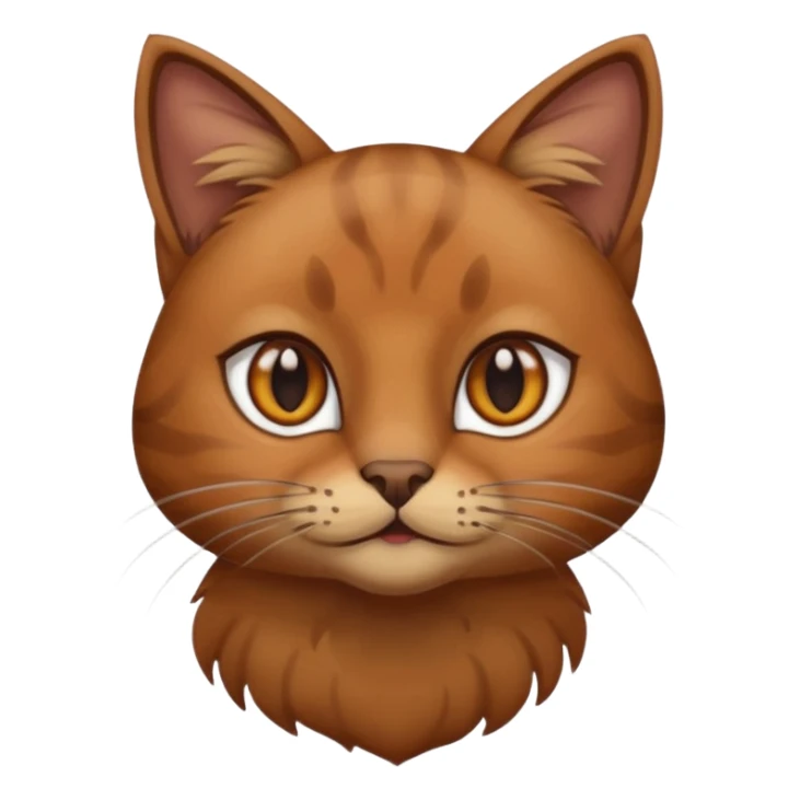 brown cat with dark brown accents and brown eyes  sticker