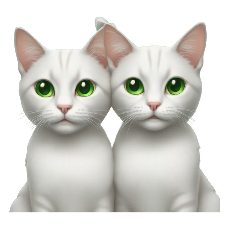 Twin cats with green eyes sticker