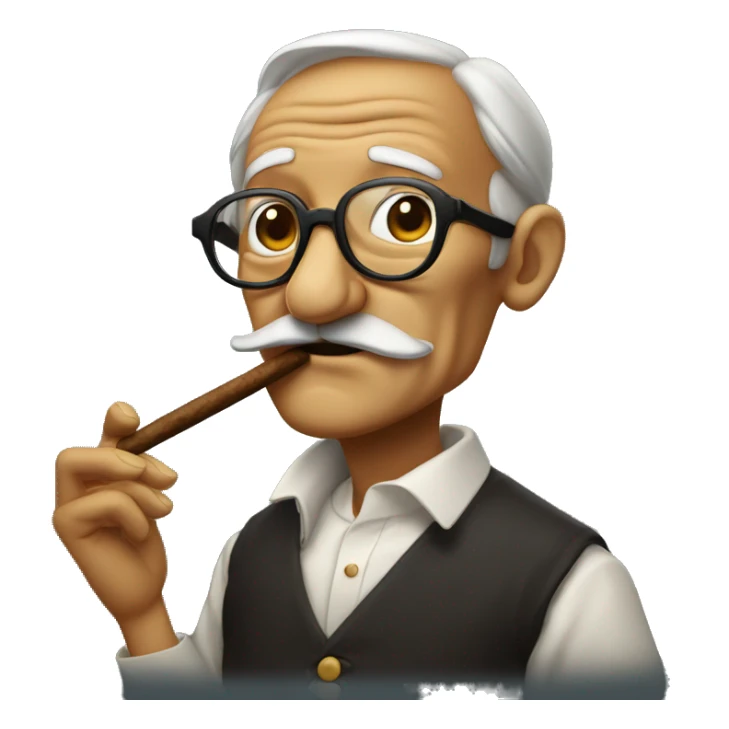 Old shimpanze with glasses! Completely bold smoking a cigar sticker