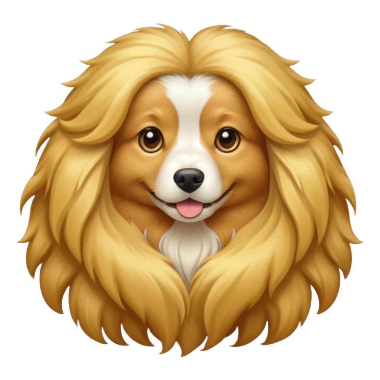 Dog with hair sticker
