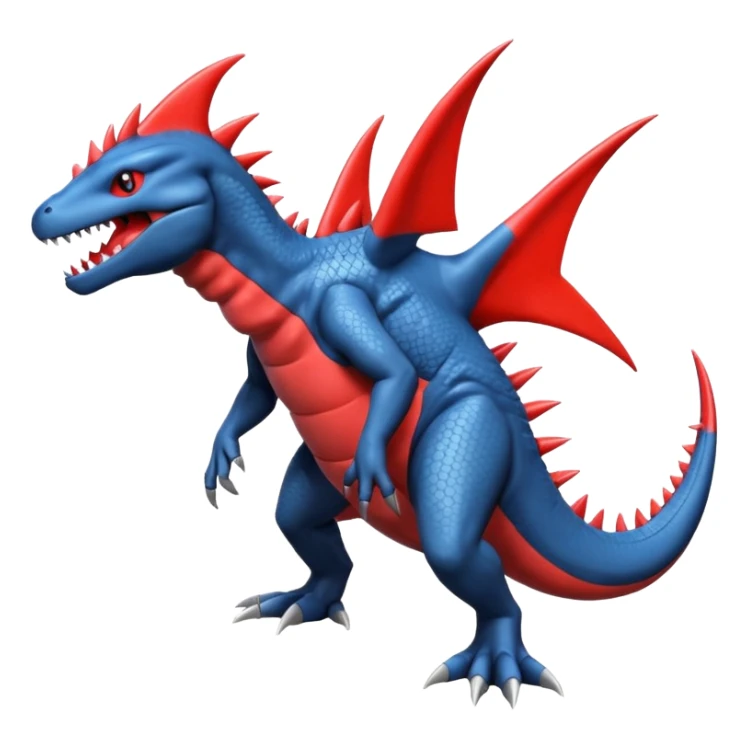 Salandit-Salamence-Garchomp-Fakémon-hybrid-creature (full body)  sticker