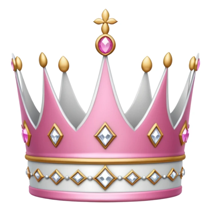 glitter pink and white queen crown sticker