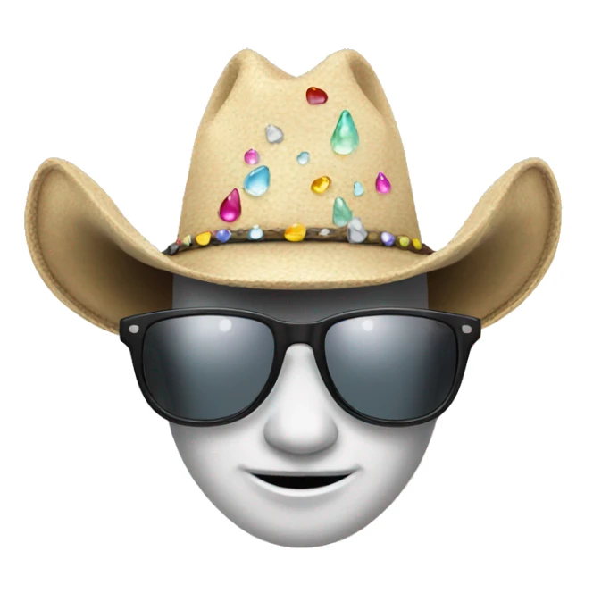 unicorn tears sunglasses cowboy hat sticker
