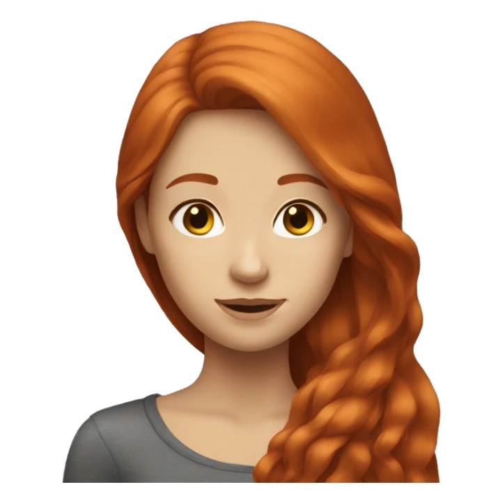 Redhead girl with long hair sticker