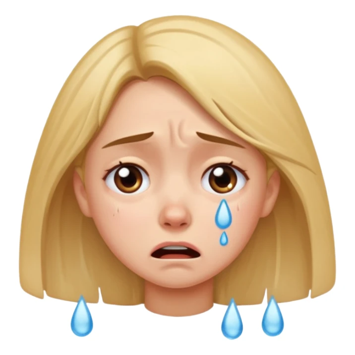 a very upset girl who lost her dog sticker