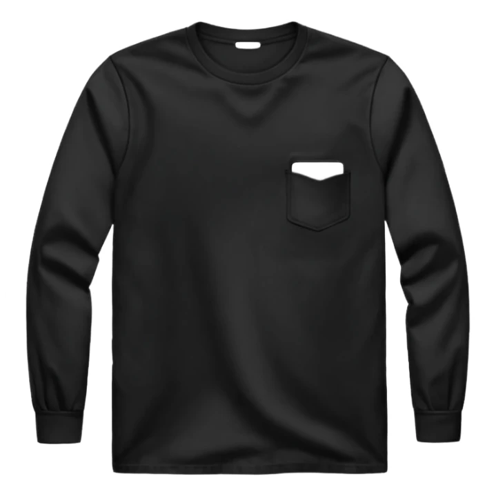 black long sleeve shirt with pocket sticker