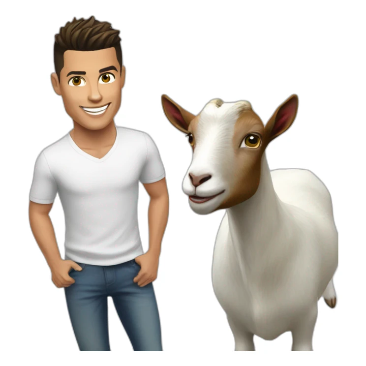 Cristiano Ronaldo and à goat sticker