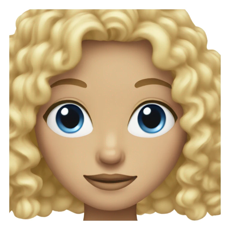 blonde curly hair blue eye woman  sticker