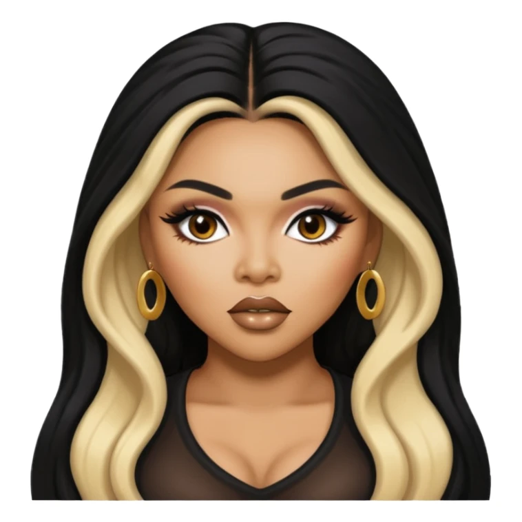 Lil Kim with long black hair sticker