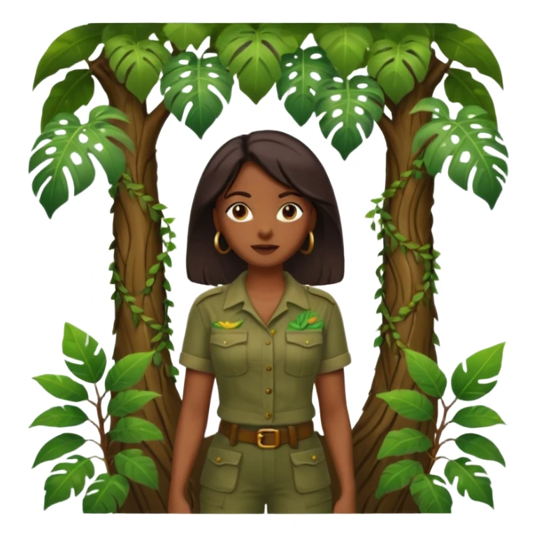 an woman with jungle tree sticker