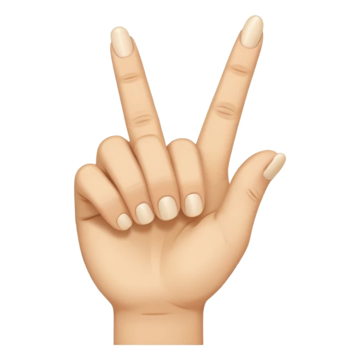 Middle finger wrapped around index finger sticker