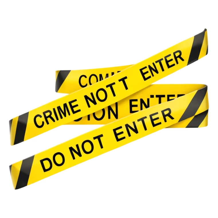 yellow and black tape saying "crime scene do not enter" sticker