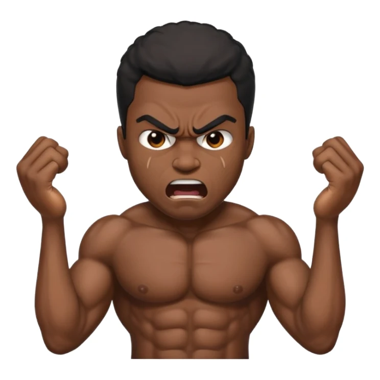 a angry black man whooping the air sticker