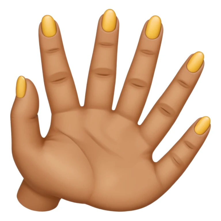 hand with ring finger extended, other fingers folded, apple emoji style sticker